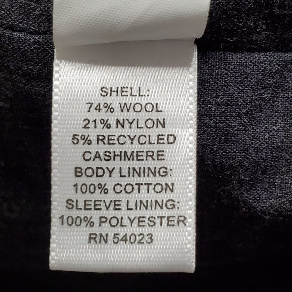 Banana Republic Mens Sz L Coat Wool Cashmere Blend Double Pocket Military Black - Picture 7 of 10